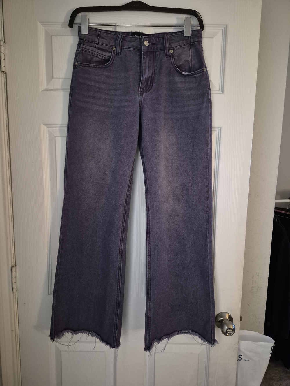 Fashion Nova Wide Leg Jeans in Washed Purple